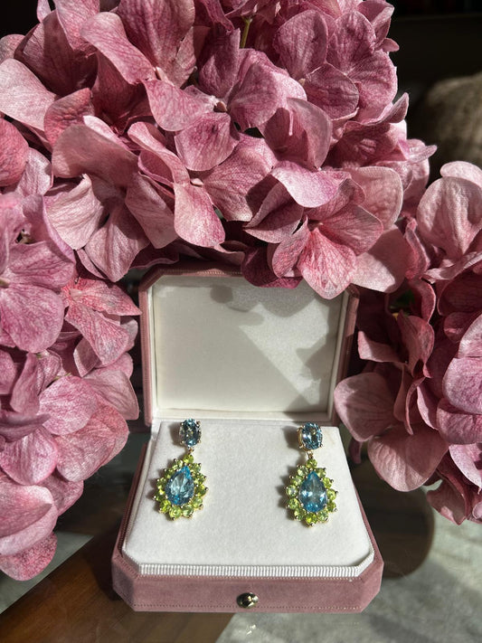 Laura’s on Steroids Blue Topaz/peridots